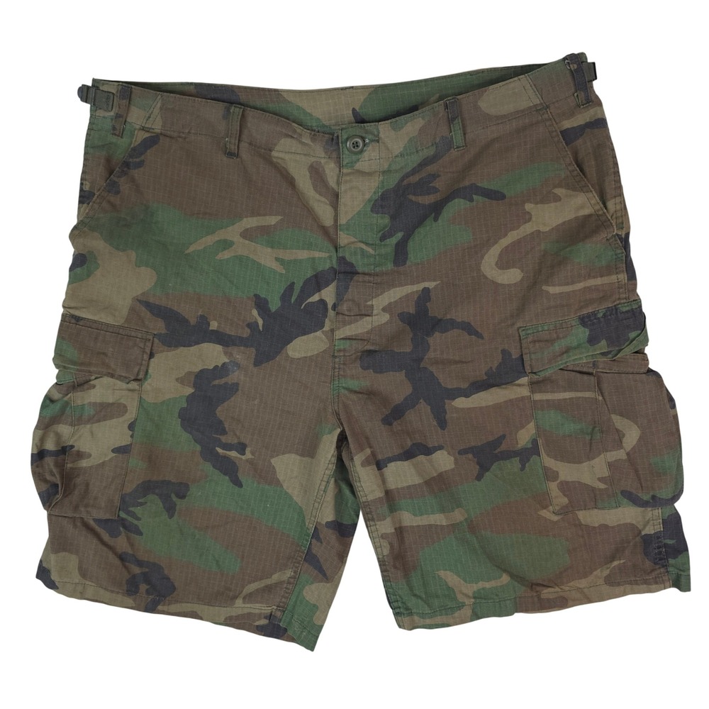 Rothco BDU Cargo Shorts Mens XL Regular Woodland Camo Ripstop Military Tactical